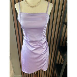 Hollister purple color silky dress size small short corset like